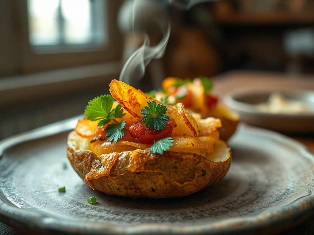 Freshly prepared crispy baked potato recipes