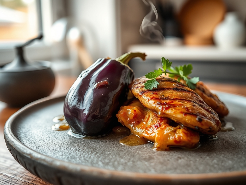 Freshly prepared eggplant and chicken recipes