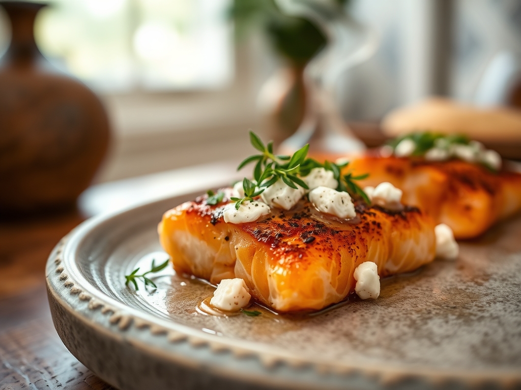 Freshly prepared feta salmon recipes