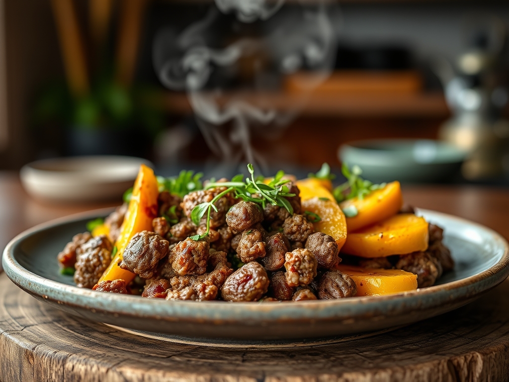 Freshly prepared squash and ground beef recipes